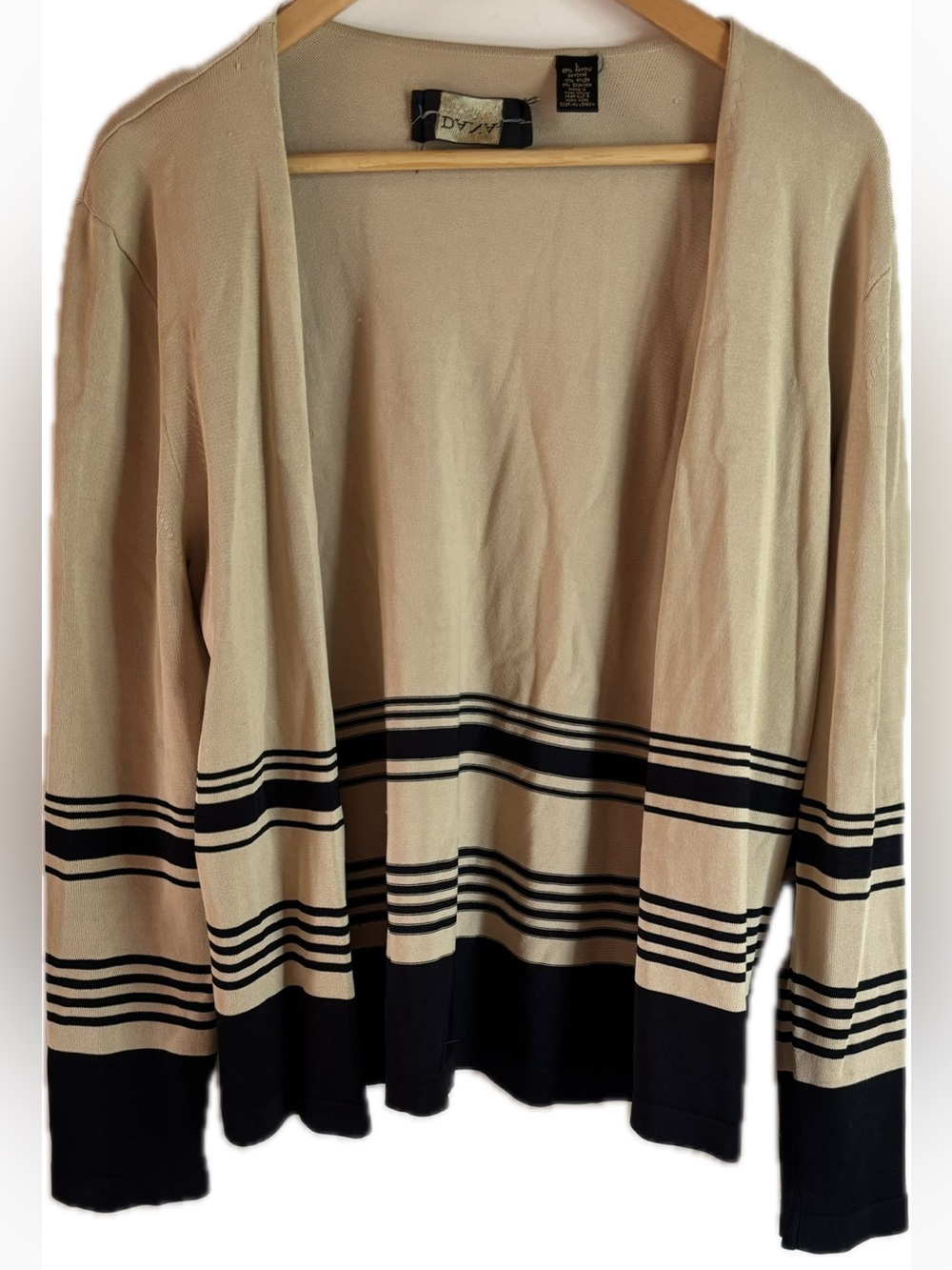 Dana Buchman Neutral Beige Knit Cardigan
